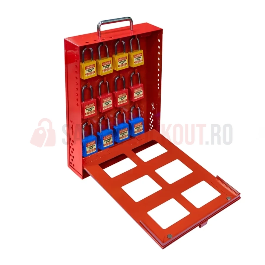 Cutie LOTO de Grup cu Suport Permis - 12 Lacăte — Cutie de blocare pentru grup | Safety Lockout