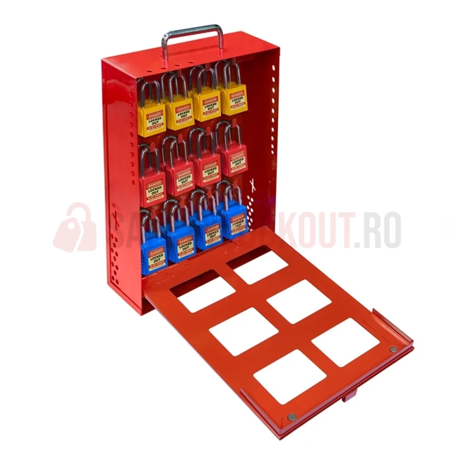 Cutie LOTO de Grup cu Suport Permis - 24 Lacăte — Cutie de blocare pentru grup | Safety Lockout