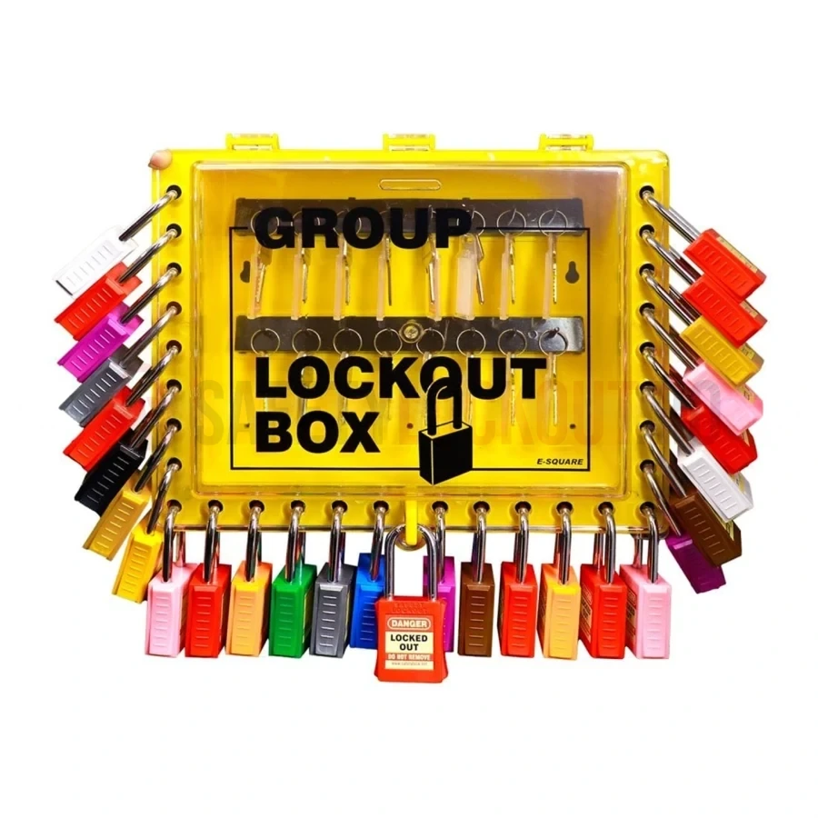 Cutie LOTO de Grup cu Panou Frontal Culisant - 29 Lacăte — Cutie de blocare pentru grup | Safety Lockout