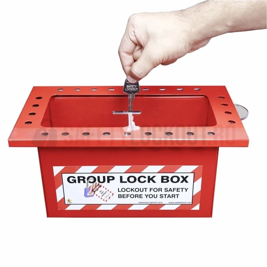 Cutie LOTO de Grup cu Capac Transparent - 26 Lacăte — Cutie mare de blocare pentru grup | Safety Lockout