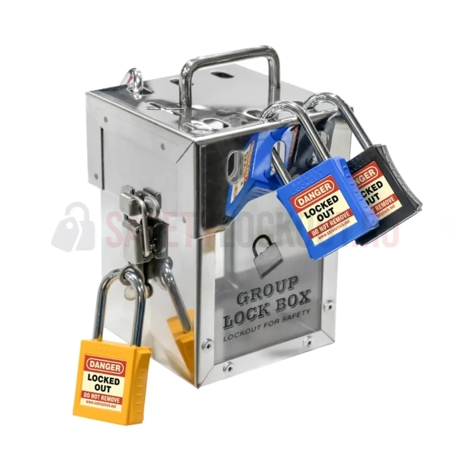 Cutie LOTO de Grup din Oțel Inoxidabil cu Panouri Transparente — Cutie de blocare pentru grup | Safety Lockout