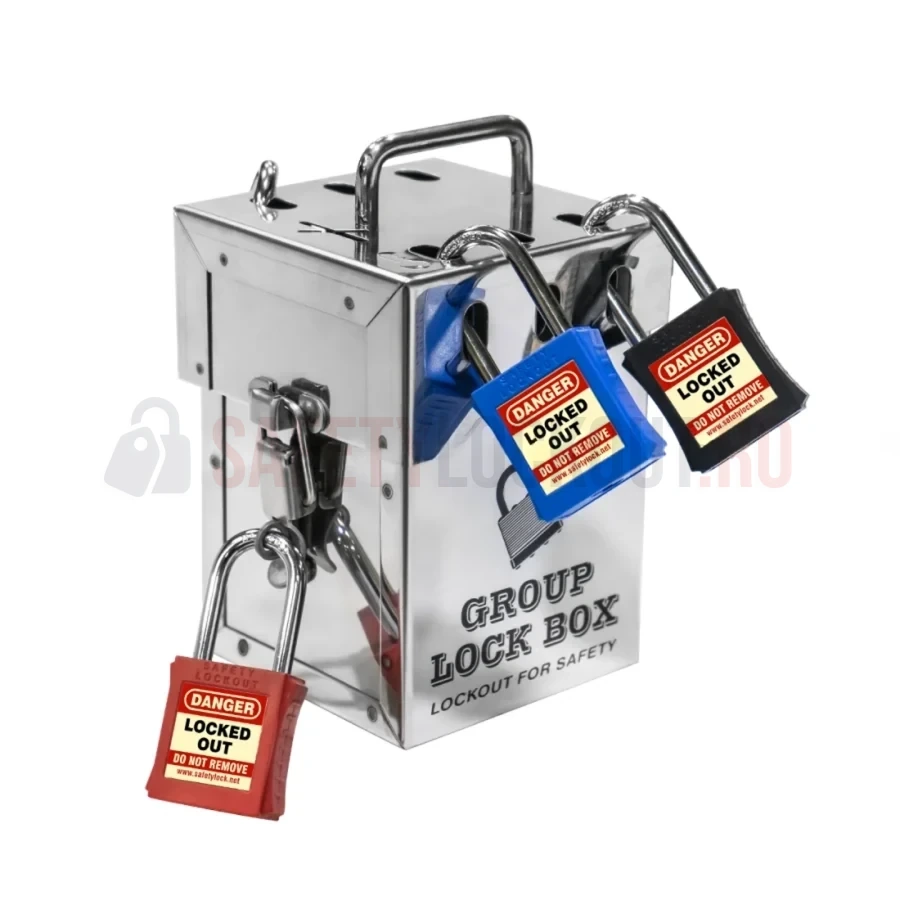 Cutie LOTO de Grup din Oțel Inoxidabil - Model Solid — Cutie de blocare pentru grup | Safety Lockout