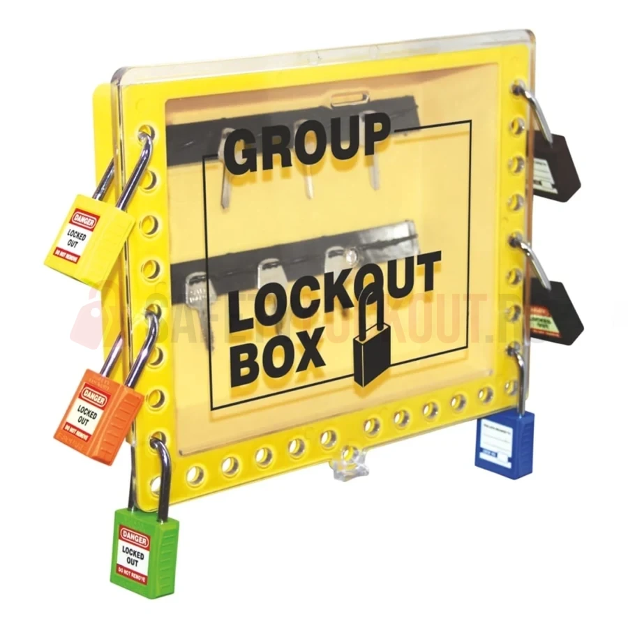 Cutie LOTO de Grup Non-Metalică cu Panou Culisant — Cutie de blocare pentru grup | Safety Lockout