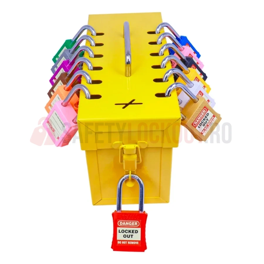 Cutie LOTO de Grup Galbenă - 13 Lacăte — Cutie convențională de blocare pentru grup | Safety Lockout
