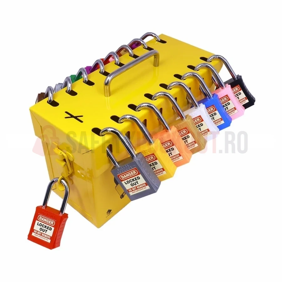 Cutie LOTO de Grup Galbenă - 17 Lacăte — Cutie convențională de blocare pentru grup | Safety Lockout