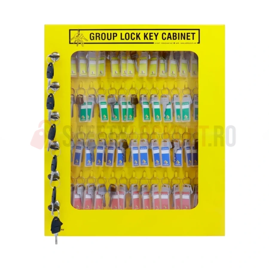 Dulap LOTO de Grup pentru Chei - 60 Agățători — Cutii de blocare pentru grup și accesorii personalizate | Safety Lockout