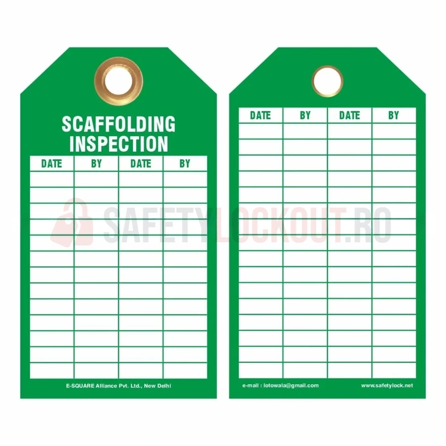 Etichete verzi pentru schele — Inspecție și siguranță — Etichete de culoare verde pentru schele | Safety Lockout
