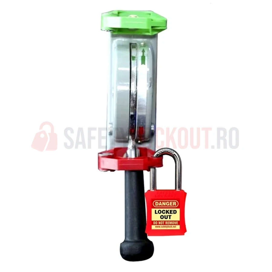 Dispozitiv de blocare pentru mâner panou electric, set verde/roșu — Dispozitive de blocare pentru panouri electrice | Safety Lockout