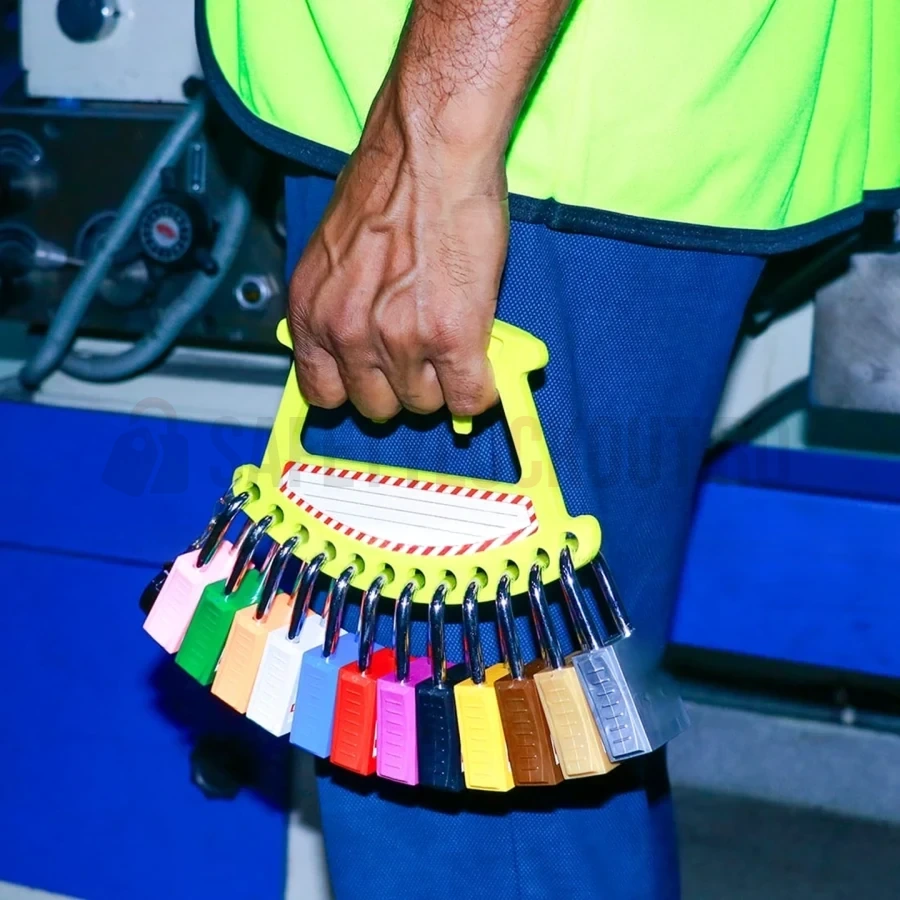 Suport portabil cu 12 lacăte LOTO roșii — Lacăte de siguranță LOTO | Safety Lockout