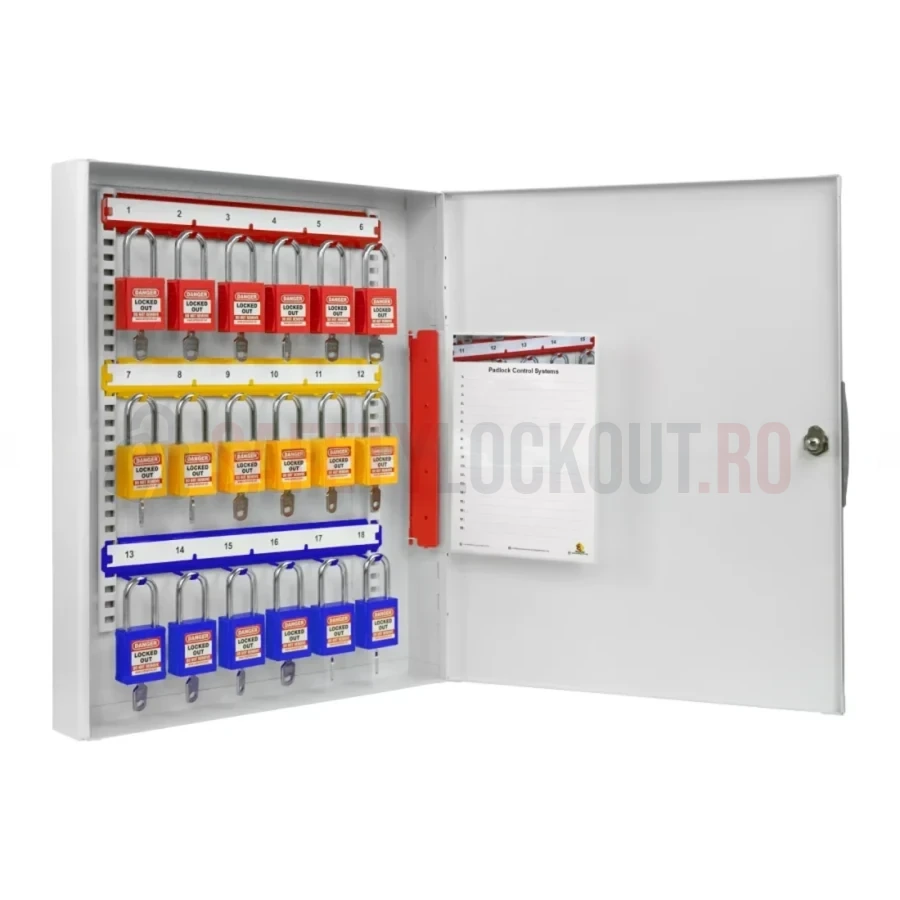 Cabinet din oțel de înaltă rezistență pentru 18 lacăte — Cabinete de înaltă rezistență pentru lacăte | Safety Lockout