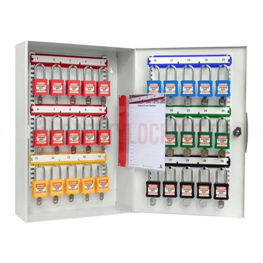 Cabinet din oțel de înaltă rezistență pentru 30 de lacăte LOTO — Cabinete de înaltă rezistență pentru lacăte | Safety Lockout