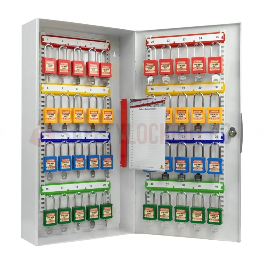 Cabinet din oțel de înaltă rezistență pentru 40 de lacăte — Cabinete de înaltă rezistență pentru lacăte | Safety Lockout