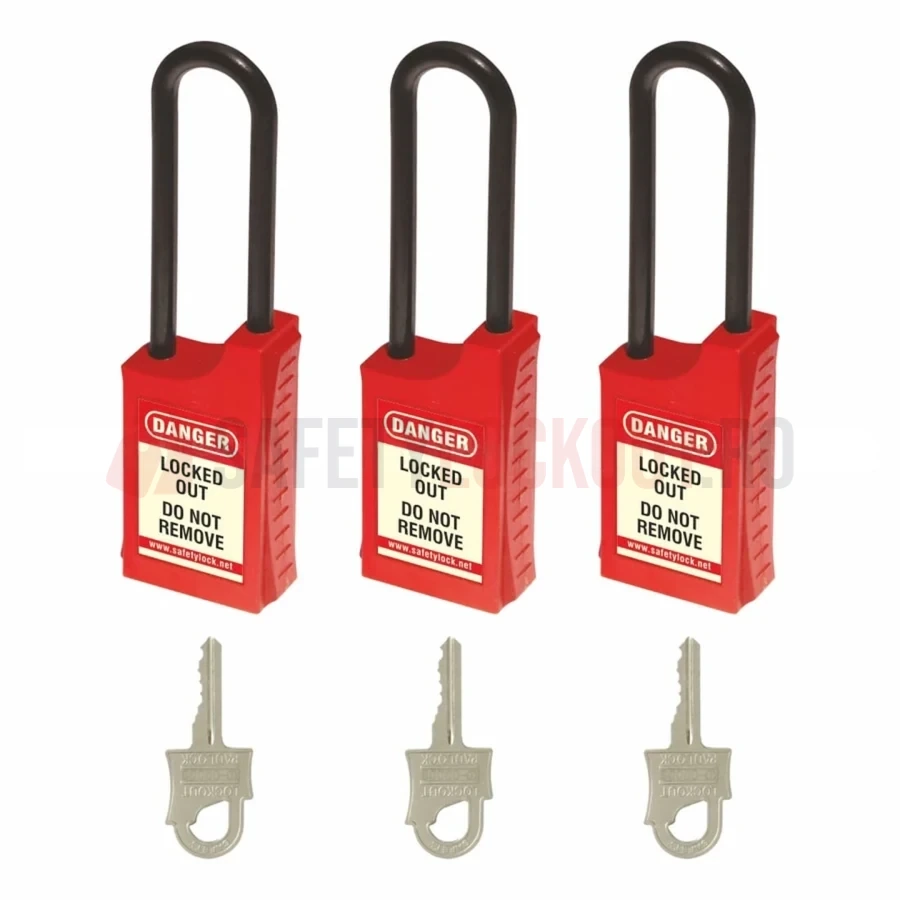 Lacăt LOTO dielectric cu bridă din nailon de 85 mm — Lacăte LOTO dielectrice – BRIDĂ DIN NAILON | Safety Lockout