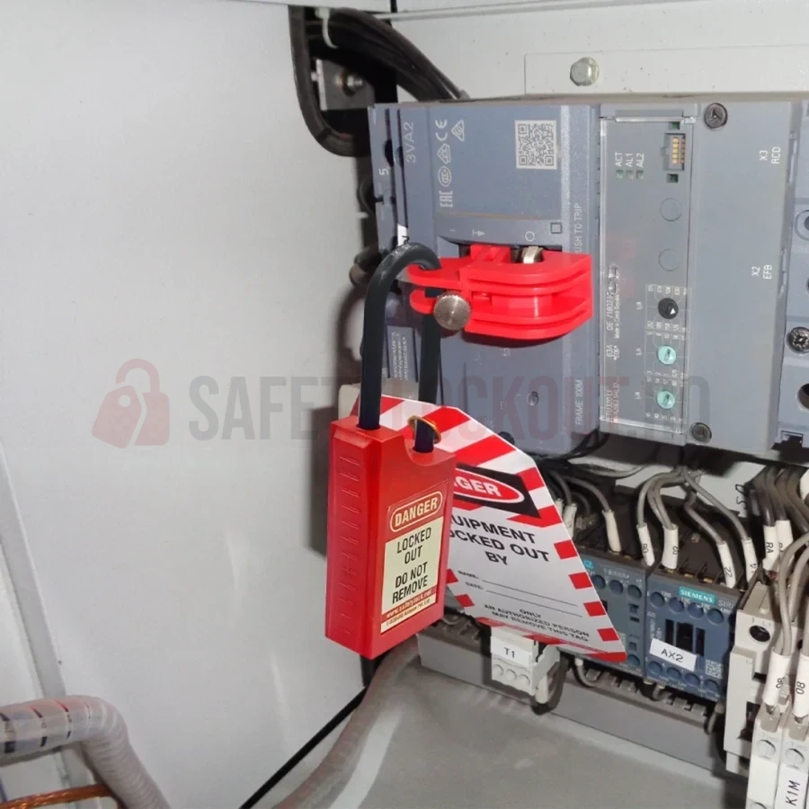 Lacăt LOTO dielectric cu bridă din nailon de 85 mm — Lacăte LOTO dielectrice – BRIDĂ DIN NAILON | Safety Lockout