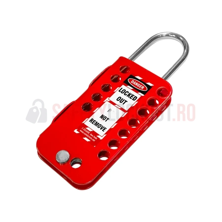 Hasp LOTO heavy-duty din oțel inoxidabil, 13 orificii (8 mm) — Hasp LOTO | Safety Lockout