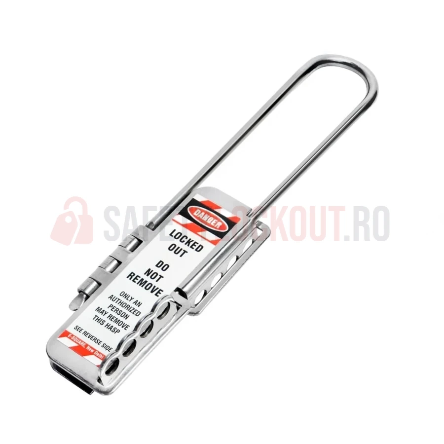 Hasp LOTO din oțel inoxidabil, heavy-duty, 8 găuri, bridă 4 mm — Hasp LOTO | Safety Lockout