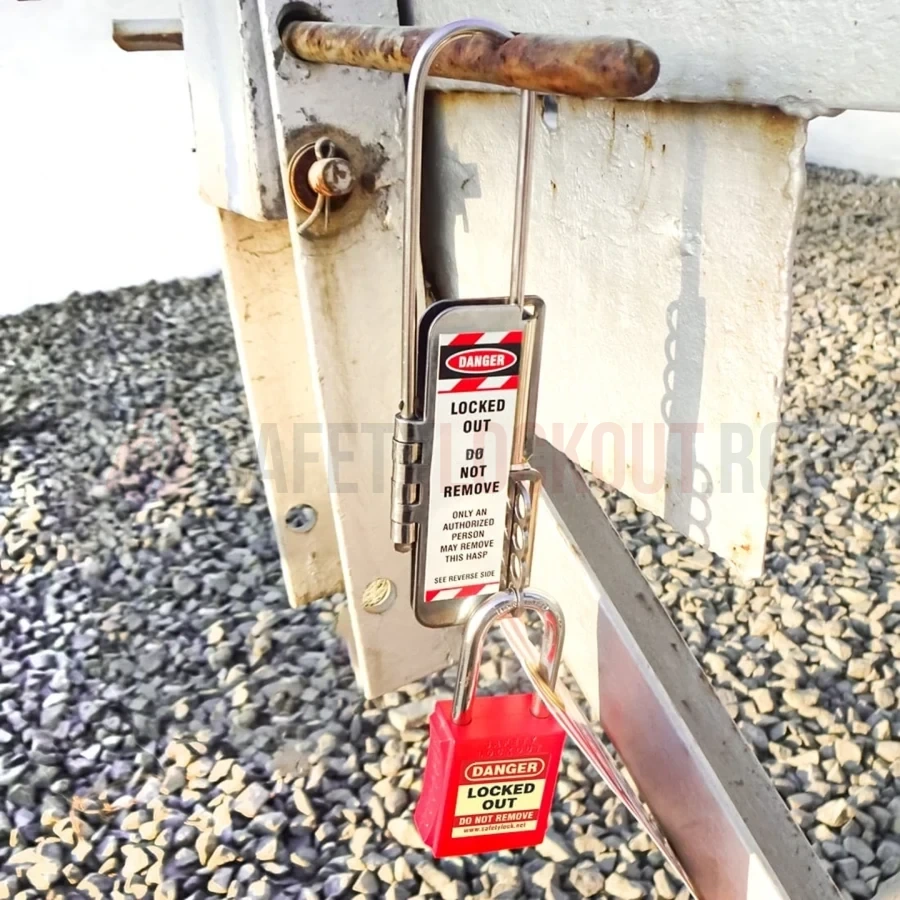 Hasp LOTO din oțel inoxidabil, heavy-duty, 8 găuri, bridă 4 mm — Hasp LOTO | Safety Lockout