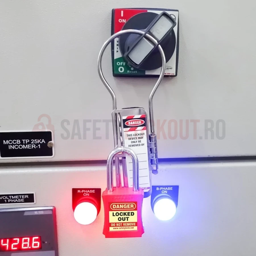 Hasp LOTO din oțel inoxidabil heavy-duty, 8 orificii, bridă 4 mm — Hasp LOTO | Safety Lockout
