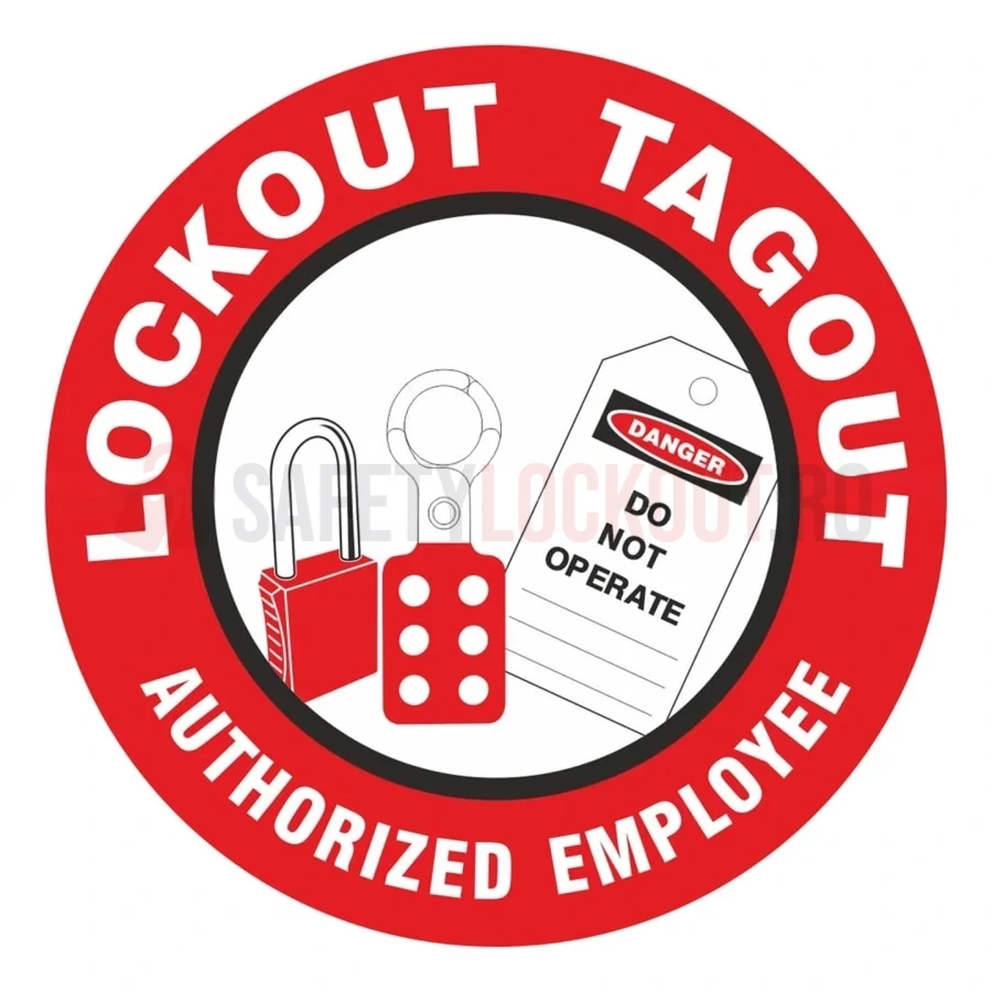 Etichetă circulară pentru cască de protecție — Lucrător autorizat LOTO — Etichete pentru căști de protecție | Safety Lockout