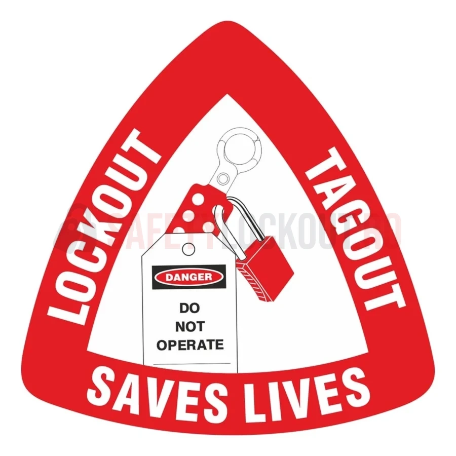 Etichetă triunghiulară pentru cască de protecție, vinil — Etichete pentru căști de protecție | Safety Lockout