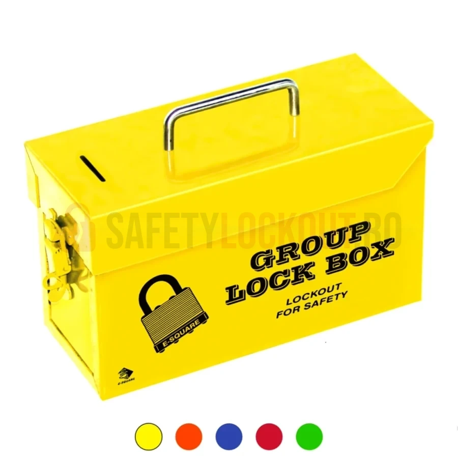 Cutie LOTO Portabilă Galbenă pentru Grup — Cutie convențională de blocare pentru grup | Safety Lockout