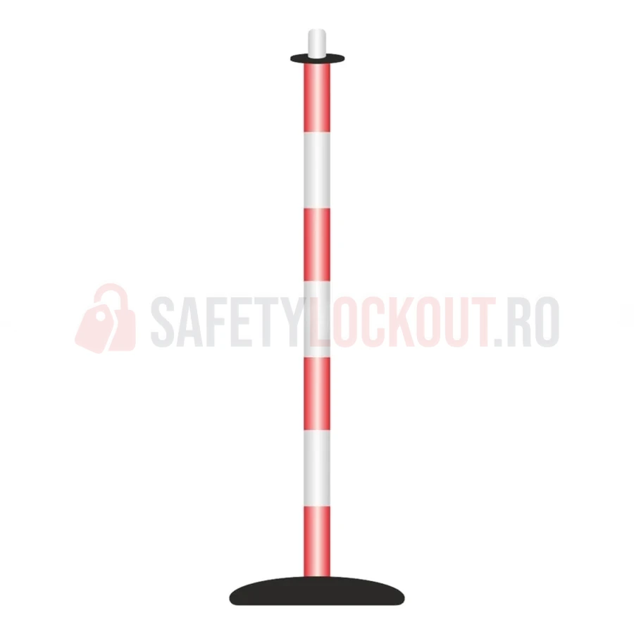 Sistem de delimitare și baricadare LOTO, 1 stâlp, roșu/alb — Accesorii LOTO | Safety Lockout