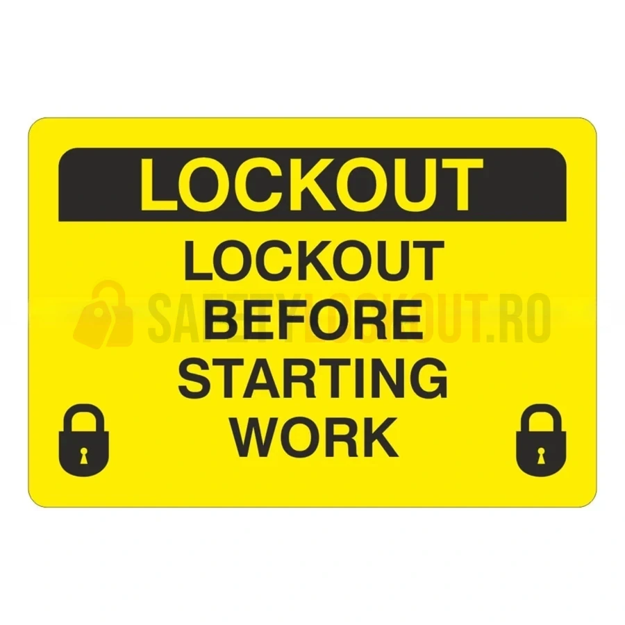 Etichete de marcare LOTO — Lockout Before Starting Work — Etichete de marcare LOTO | Safety Lockout
