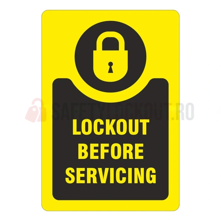 Etichete de marcare LOTO „Lockout Before Servicing”, galbene — Etichete de marcare LOTO | Safety Lockout