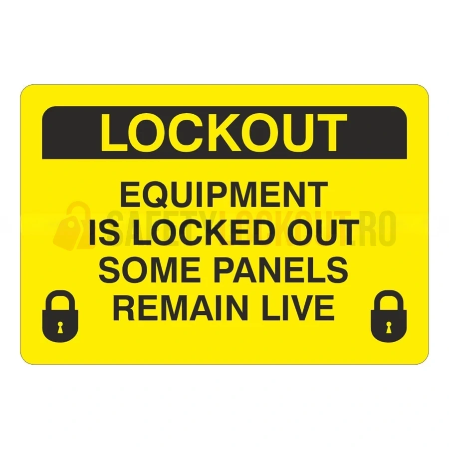 Etichete de marcare LOTO — Echipament blocat, unele panouri rămân sub tensiune — Etichete de marcare LOTO | Safety Lockout