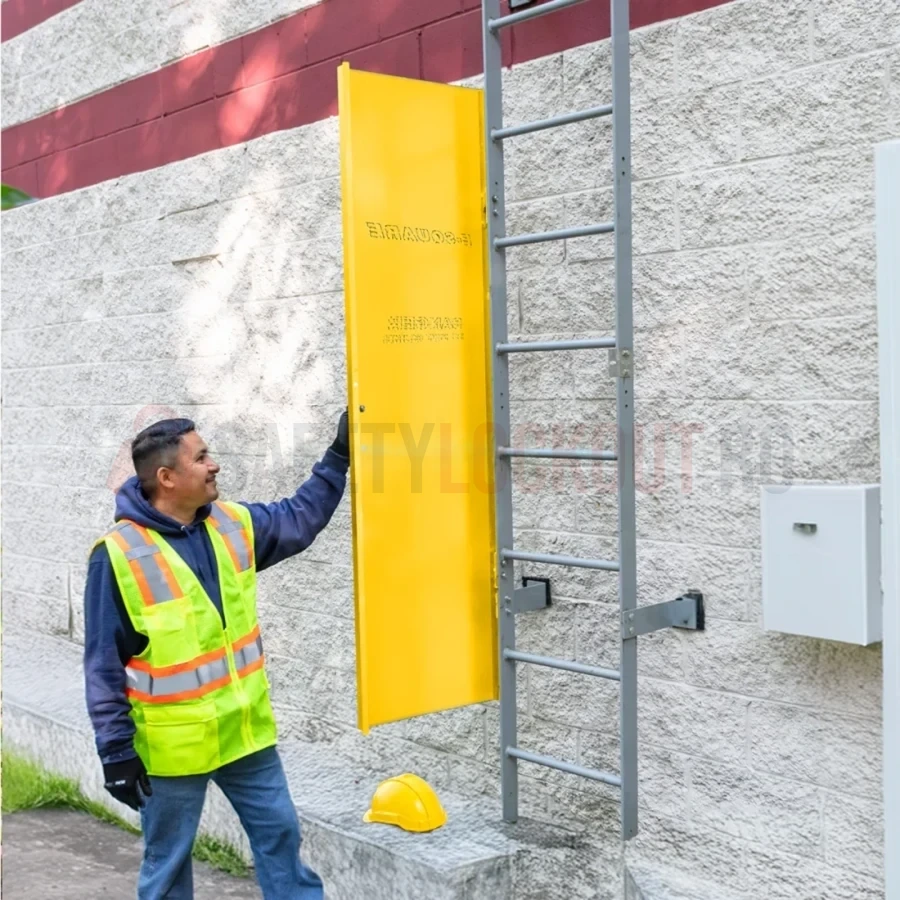 Dispozitiv de blocare din oțel pentru scară, articulat, 64″ x 16″ — Dispozitive de blocare pentru scări | Safety Lockout