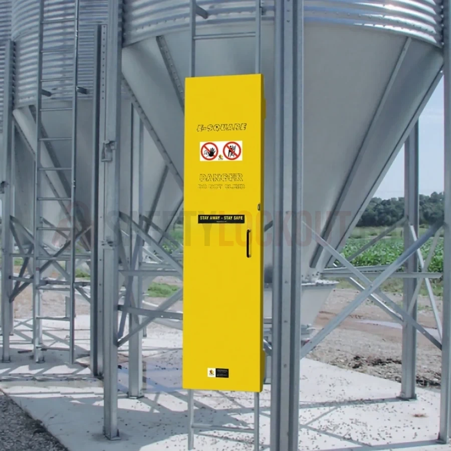 Dispozitiv de blocare din oțel pentru scară, articulat, 64″ x 16″ — Dispozitive de blocare pentru scări | Safety Lockout