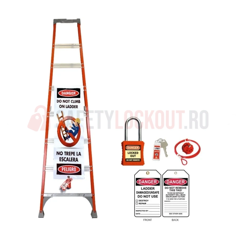 Kit de blocare pentru scară cu o singură latură, PVC, 42″ x 15″ — Dispozitive de blocare pentru scări | Safety Lockout