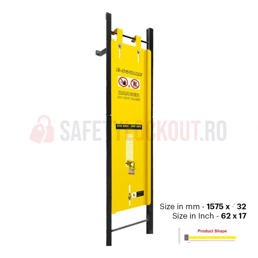Dispozitiv de blocare din oțel pentru scară, unghiular, 1575 x 432 mm — Dispozitive de blocare pentru scări | Safety Lockout