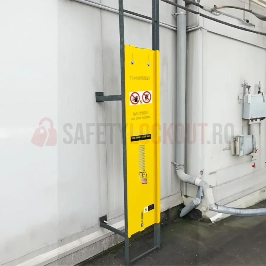 Dispozitiv de blocare din oțel pentru scară, unghiular, 1575 x 432 mm — Dispozitive de blocare pentru scări | Safety Lockout