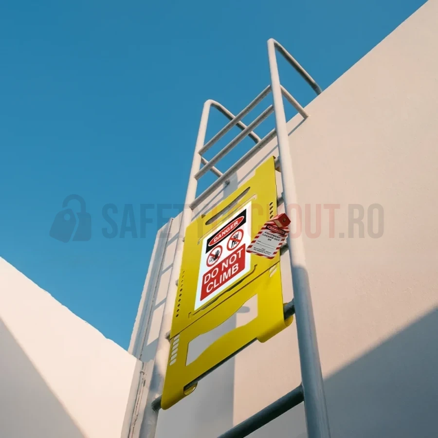 Dispozitiv reglabil din oțel pentru blocare scară, trepte rotunde — Dispozitiv reglabil din oțel pentru blocare scară | Safety Lockout