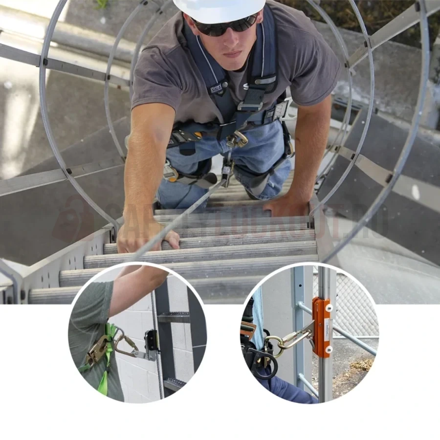 Dispozitiv de blocare din oțel pentru scară, cu profil înălțat și extensii laterale, 1575 x 432 mm — Dispozitive de blocare pentru scări | Safety Lockout