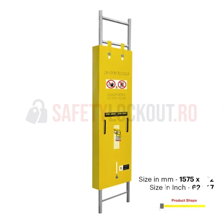Dispozitiv de blocare din oțel pentru scară, Standard Half Cover, 1575 x 432 mm — Dispozitive de blocare pentru scări | Safety Lockout