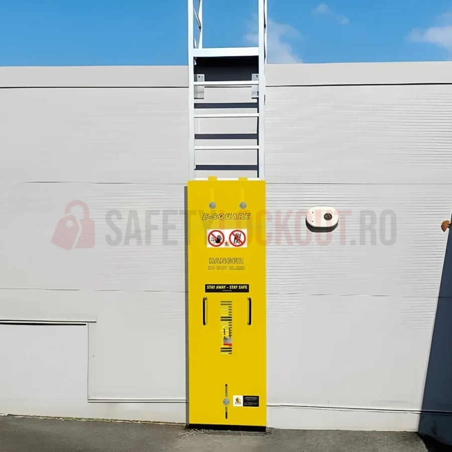 Dispozitiv de blocare din oțel pentru scară, Standard Half Cover, 1575 x 432 mm — Dispozitive de blocare pentru scări | Safety Lockout