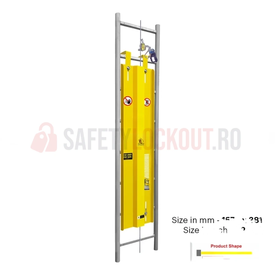 Dispozitiv de blocare din oțel pentru scară, cu cocoașă, 1575 x 382 mm — Dispozitive de blocare pentru scări | Safety Lockout