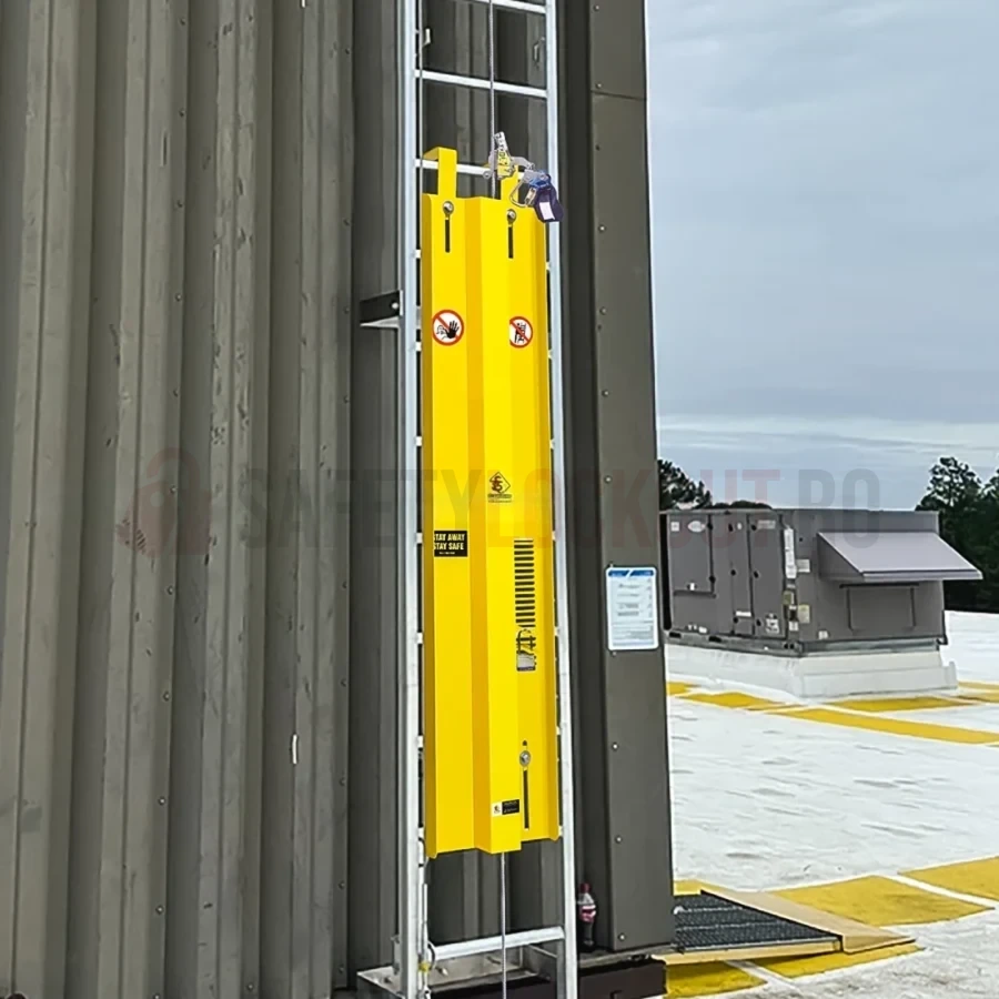 Dispozitiv de blocare din oțel pentru scară, cu cocoașă, 1575 x 382 mm — Dispozitive de blocare pentru scări | Safety Lockout