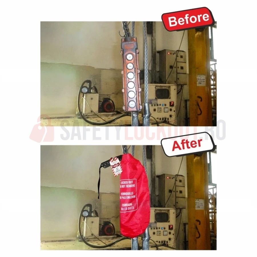 Dispozitiv de blocare pentru ștecher mare, tip husă cu țeavă PVC — Dispozitive de blocare pentru ștechere | Safety Lockout