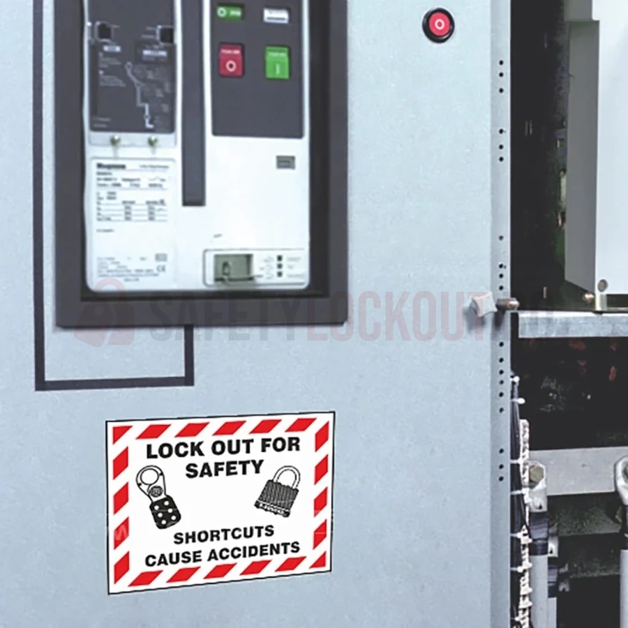 Indicator de siguranță LOTO — Lock Out for Safety – Shortcuts Cause Accidents — Indicatoare de siguranță LOTO | Safety Lockout