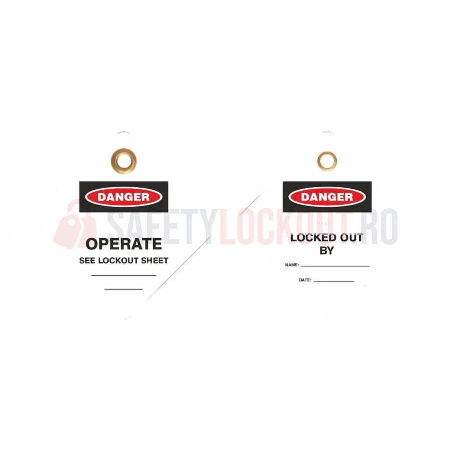 Etichete de blocare LOTO pătrate „Do Not Operate”, set 50 buc. — Etichete de blocare LOTO | Safety Lockout