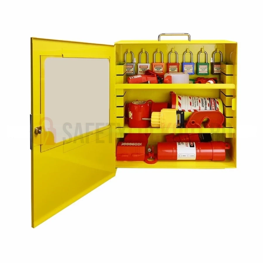 Stație LOTO metalică, 406 x 356 x 152 mm, cu Față Transparentă — Stații LOTO | Safety Lockout