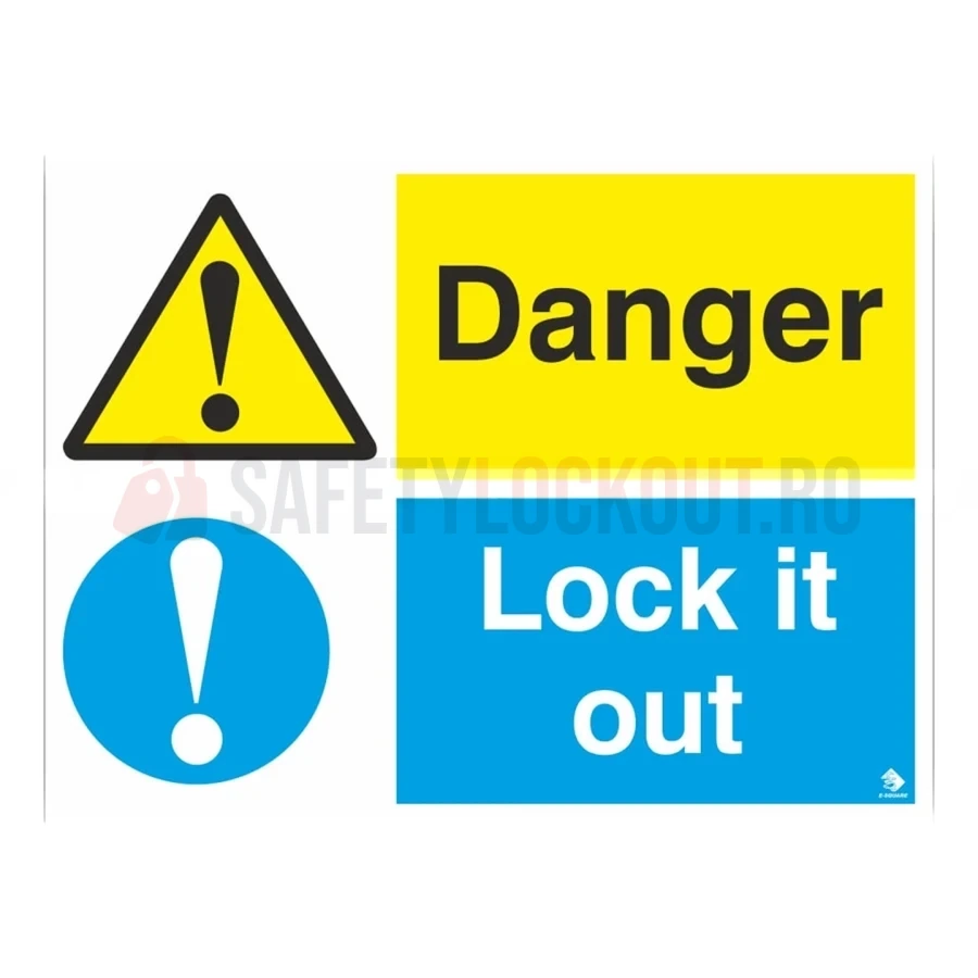 Indicator LOTO de perete „Lock it out”, 45,7 x 61 cm — Indicatoare și etichete de siguranță LOTO | Safety Lockout