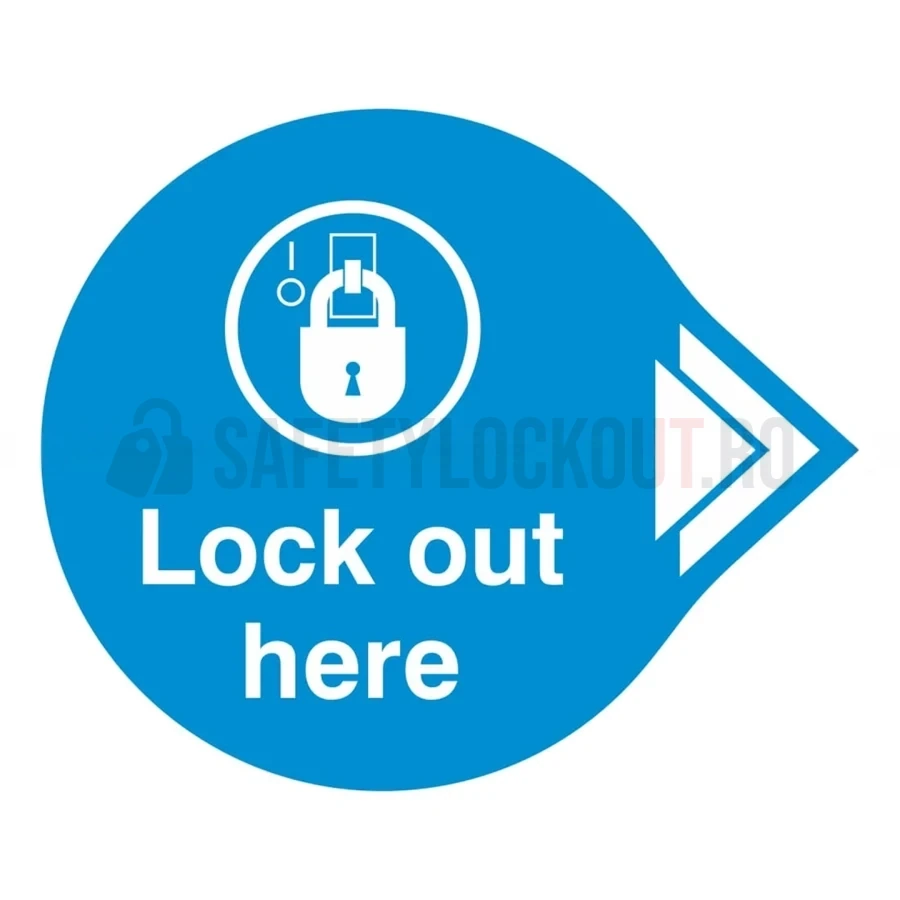 Indicator LOTO de perete „Lock Out Here”, 18″ x 24″ — Indicatoare și etichete de siguranță LOTO | Safety Lockout