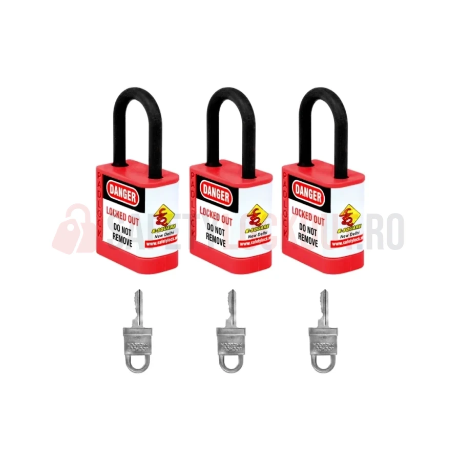 Lacăt LOTO mini dielectric cu bridă din nailon 30 mm — Lacăte LOTO dielectrice – BRIDĂ DIN NAILON | Safety Lockout
