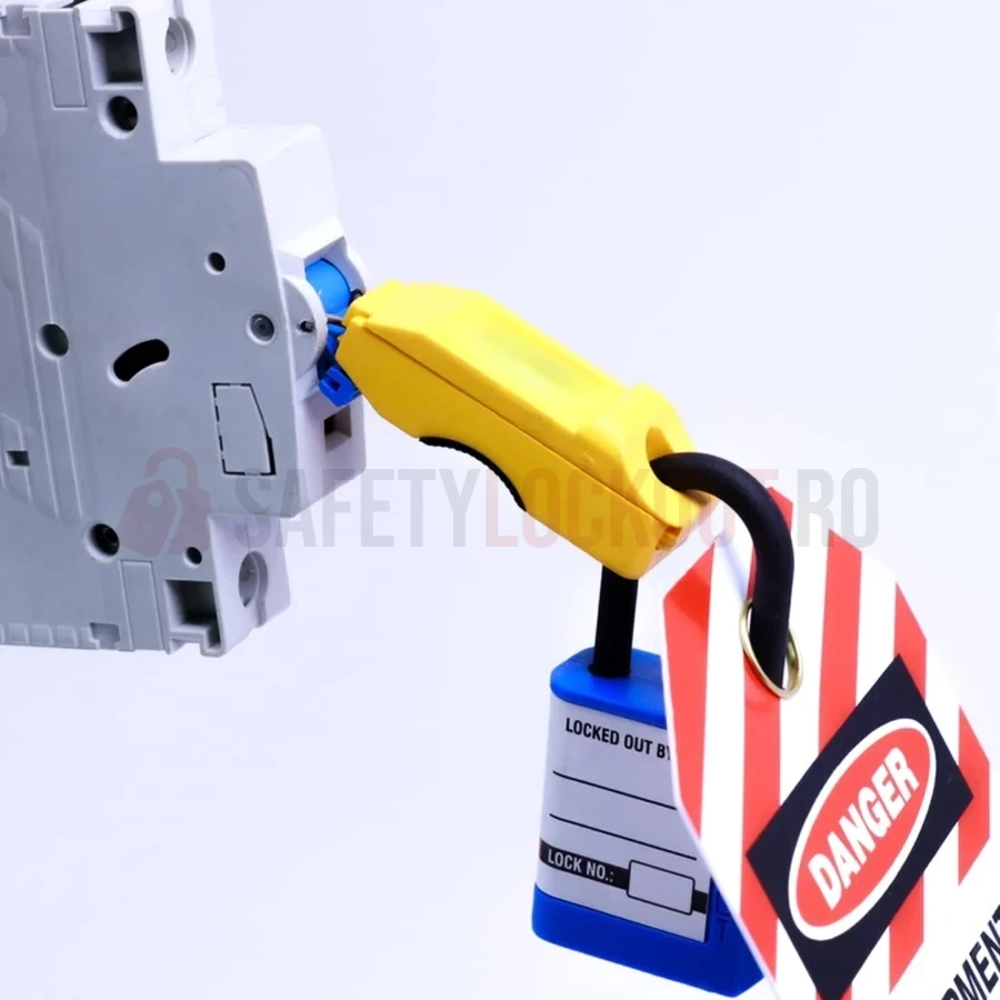 Lacăt LOTO mini dielectric cu bridă din nailon 30 mm — Lacăte LOTO dielectrice – BRIDĂ DIN NAILON | Safety Lockout