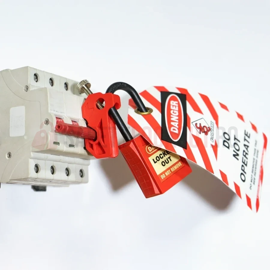 Dispozitiv de Blocare Disjunctor Miniatură Roșu cu Șurub Twister — Dispozitiv de blocare pentru disjunctor | Safety Lockout