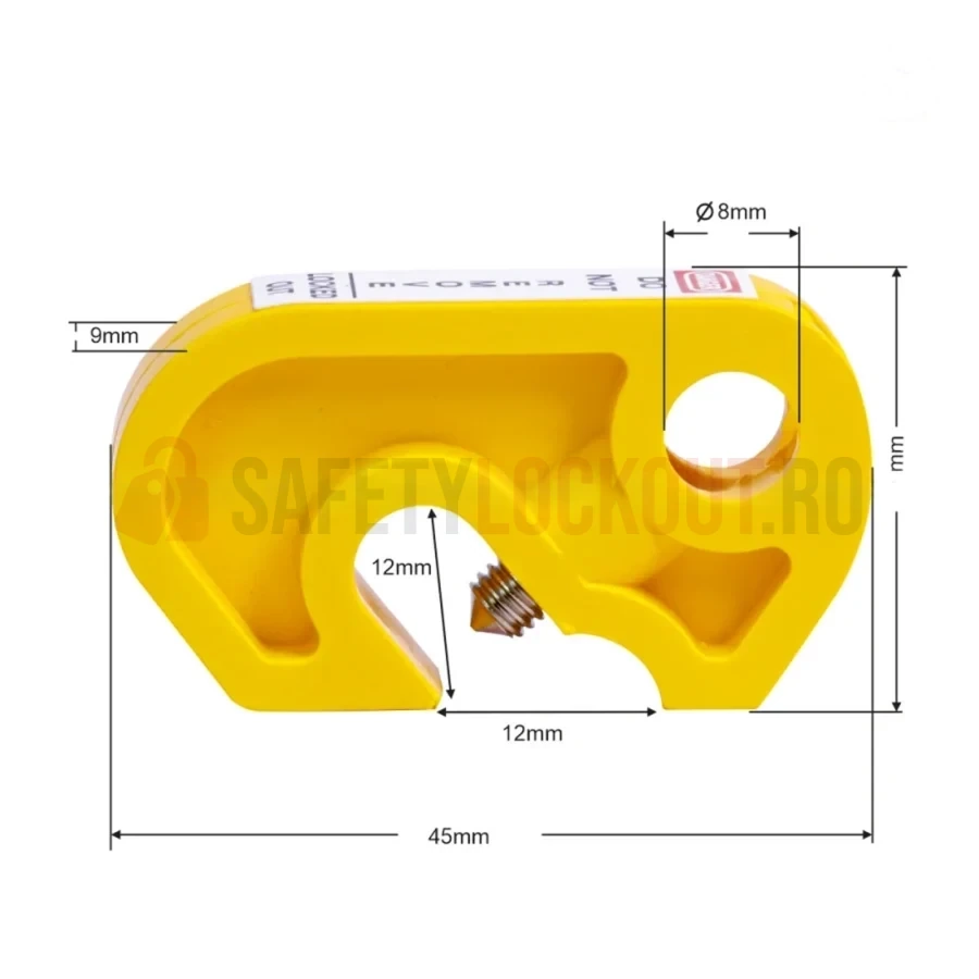Dispozitiv de Blocare Disjunctor Miniatură cu Șurub - Galben — Dispozitiv de blocare pentru disjunctor | Safety Lockout
